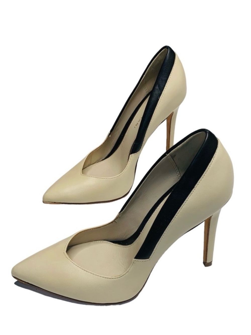 ELIE TAHARI, Black and White Cream Heels, Size 5